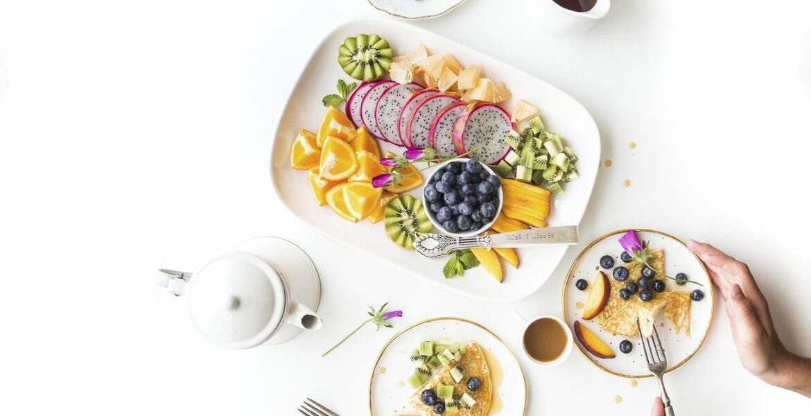 Free pancakes and fruits image